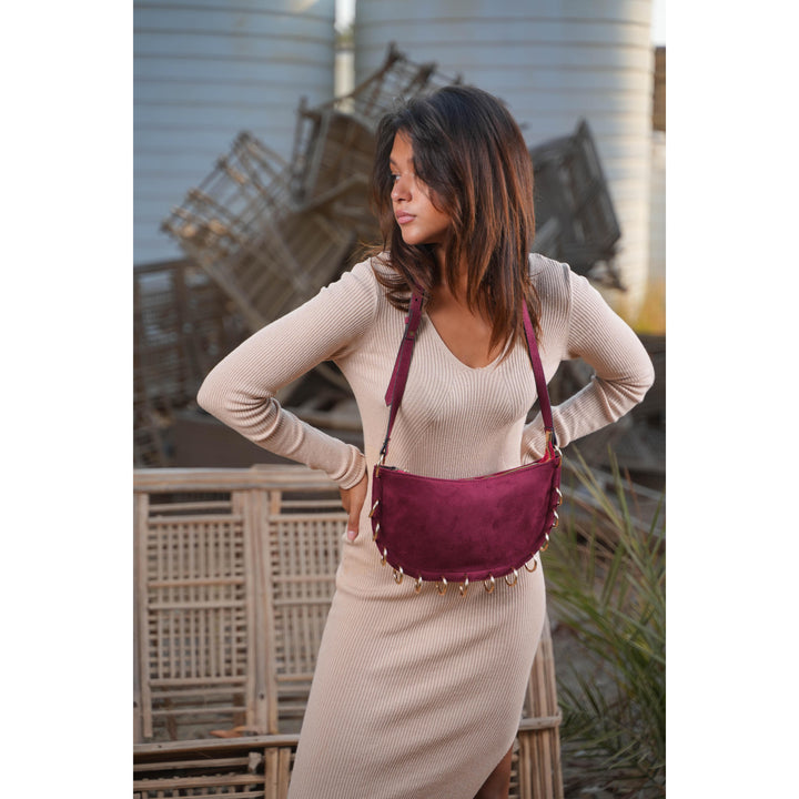 Burgundy Loop Shoulder Bag