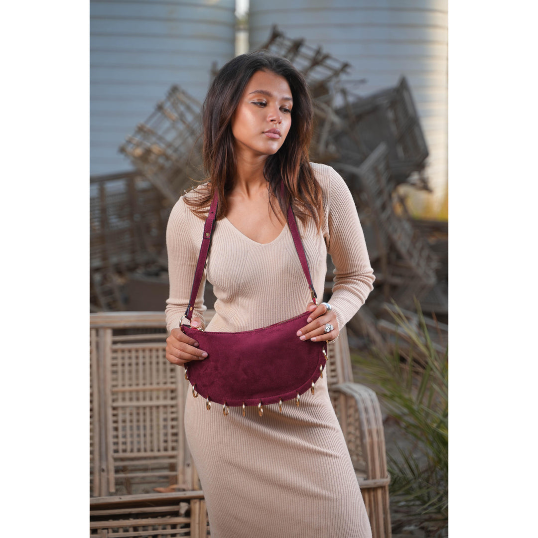 Burgundy Loop Shoulder Bag