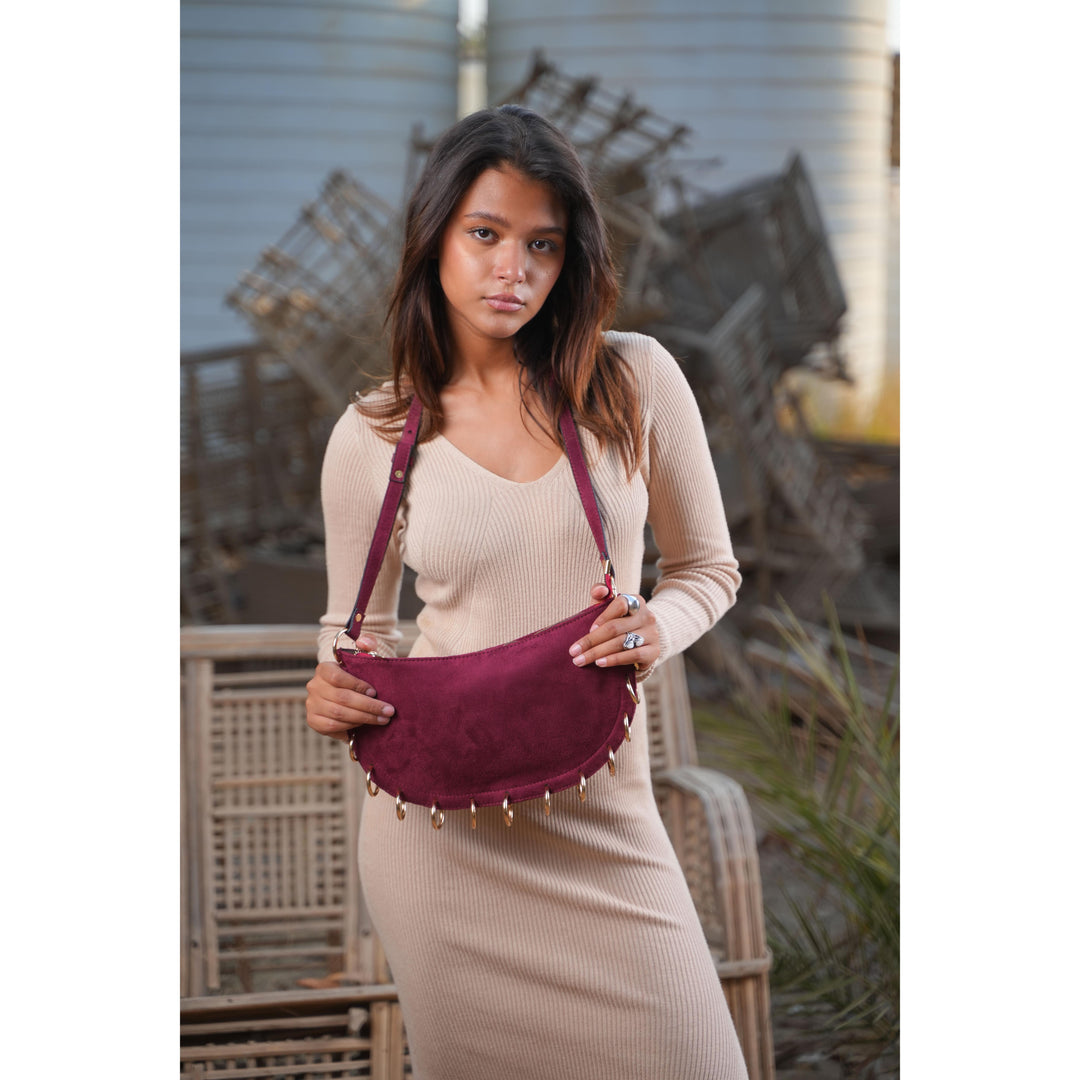 Burgundy Loop Shoulder Bag