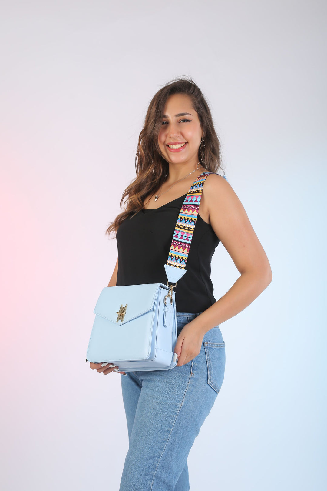 Şık | Stylish Strap Crossbag - Babyblue