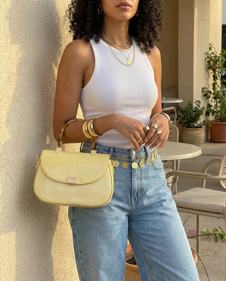 Quintessential Luxe Crossbody - light pastel yellow
