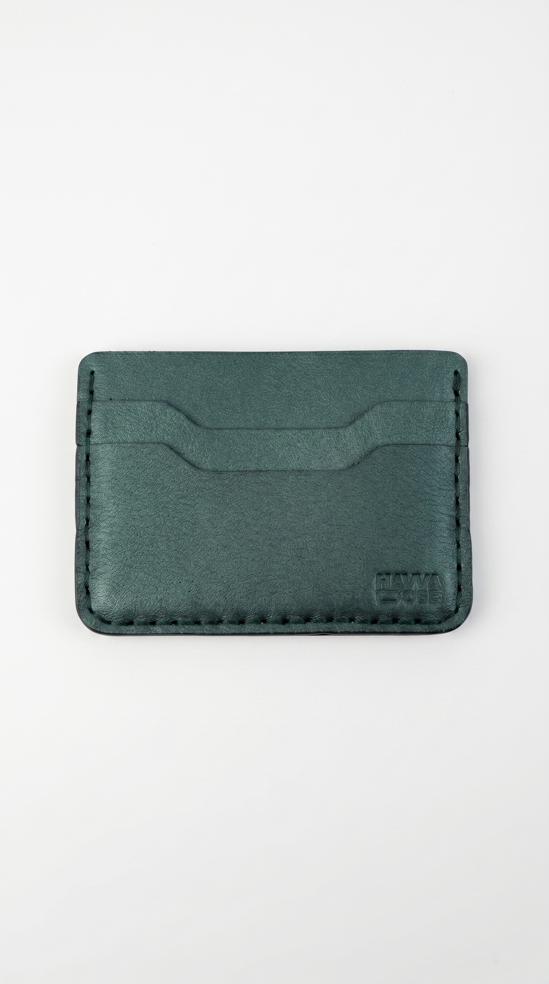 Engraving Cardholder– Handmade Genuine Leather - Green