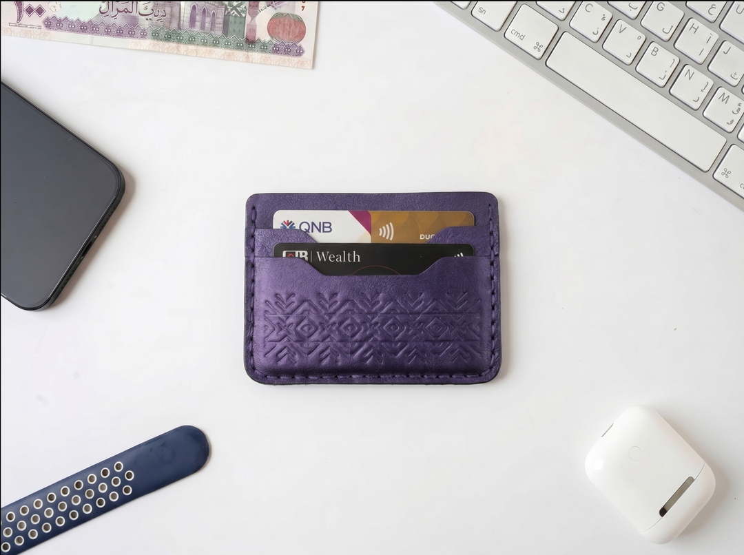 The Royal Amethyst Card Holder – Handmade Genuine Leather
