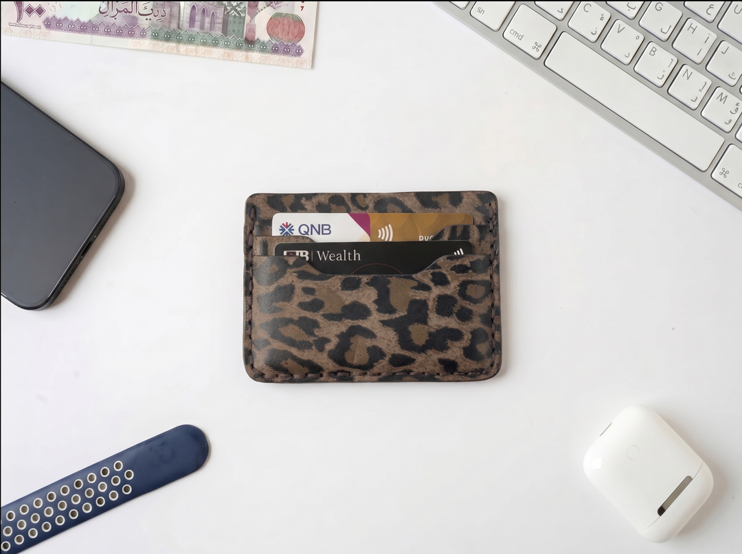 The Leopard Edge Card Holder – Handmade Genuine Leather