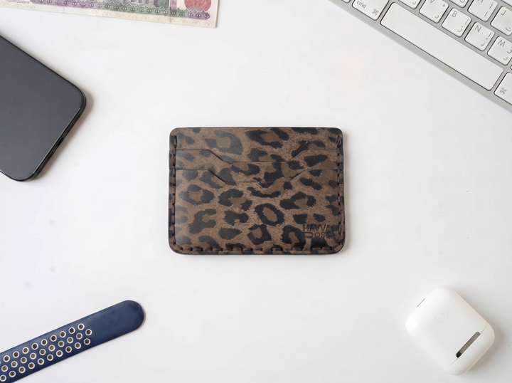 The Leopard Edge Card Holder – Handmade Genuine Leather