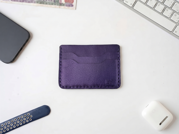 The Royal Amethyst Card Holder – Handmade Genuine Leather