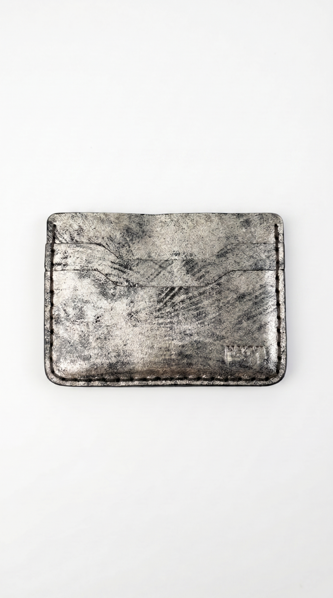 The Pewter Edge Card Holder – Handmade Genuine Leather