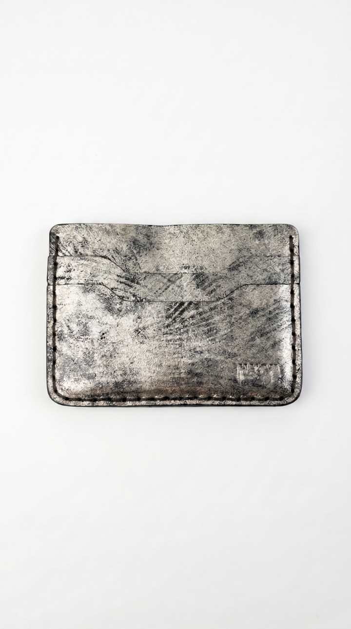 The Pewter Edge Card Holder – Handmade Genuine Leather