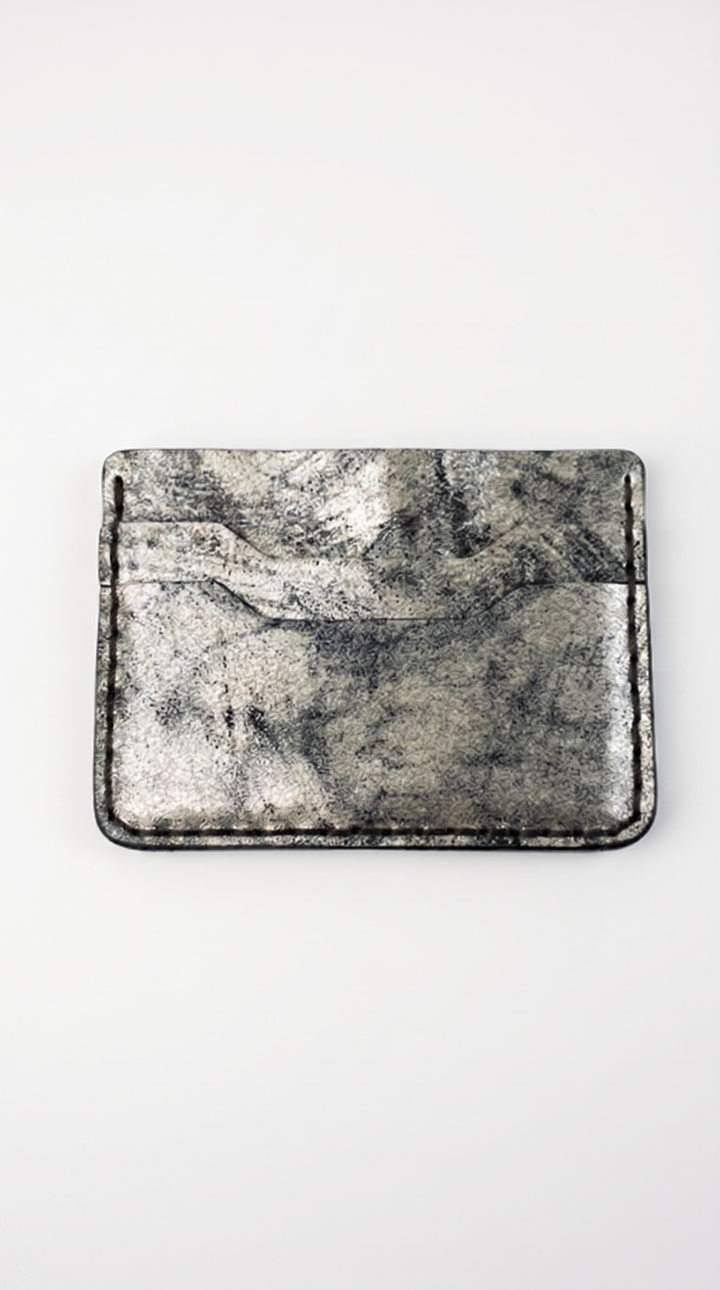 The Pewter Edge Card Holder – Handmade Genuine Leather