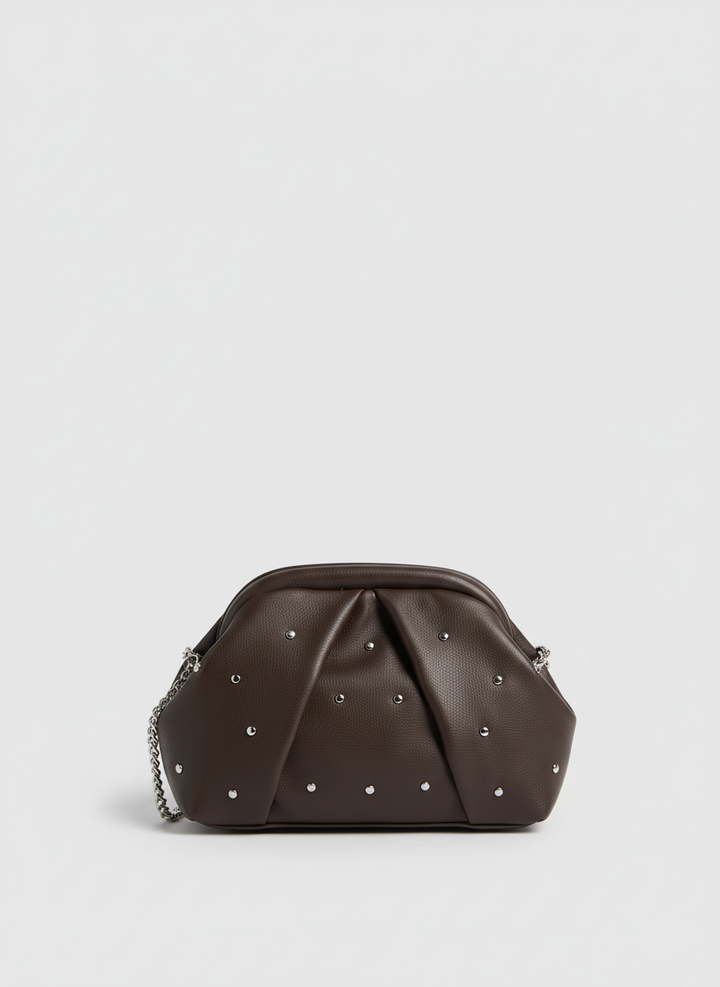 The Nova Ruched Clutch | Dark Brown