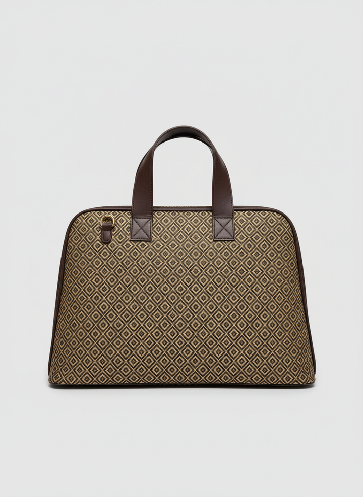 Signature Geometric Tote - Brown