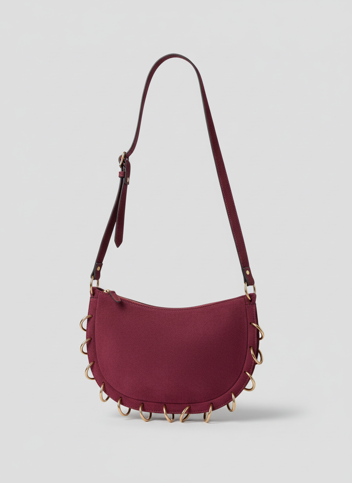 Burgundy Loop Shoulder Bag