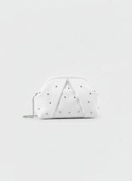 The Nova Ruched Clutch | White