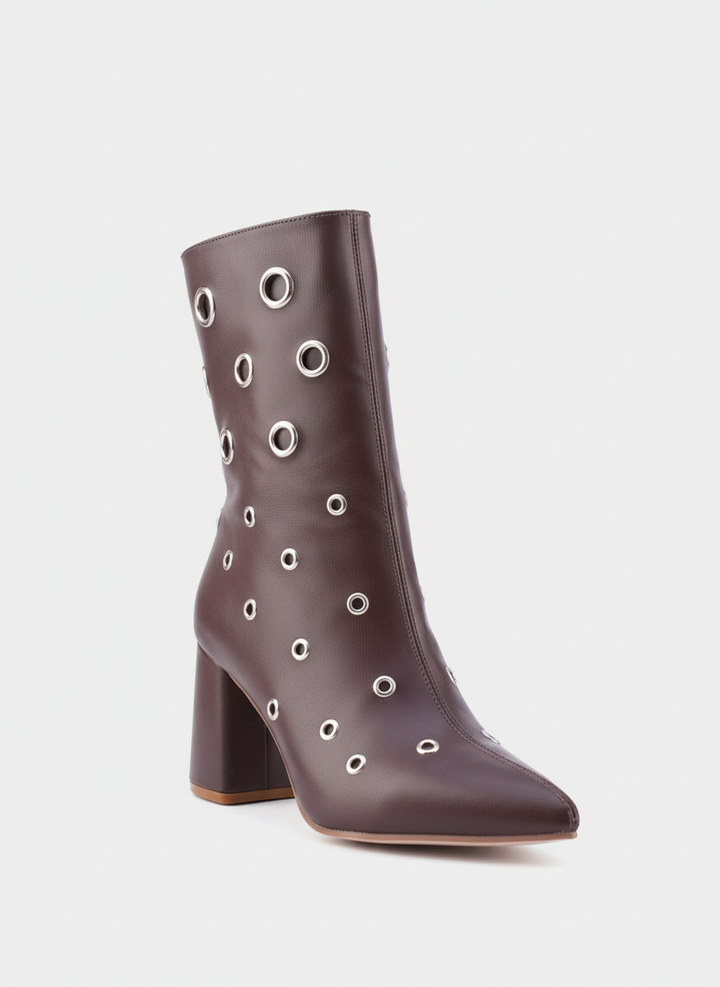 Eclipse Eyelet Block Boot | Dark Brown