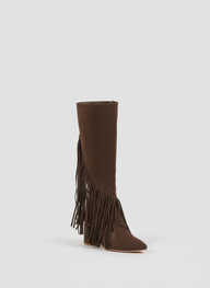 Wildheart Fringe Knee Boot| Brown