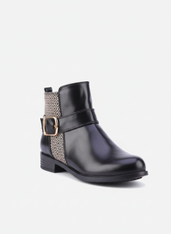 Geoprint Nomad Ankle Booties | Black & Bronze