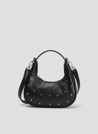 The Ivory Nova Studded Shoulder Bag | Black