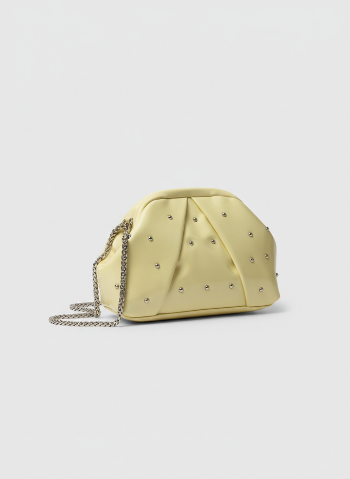 The Nova Ruched Clutch | Powder Yellow