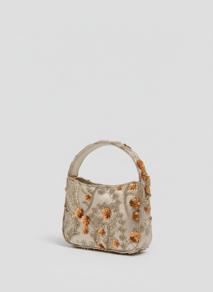 Daisy Pearl Embroidered Mini Bag