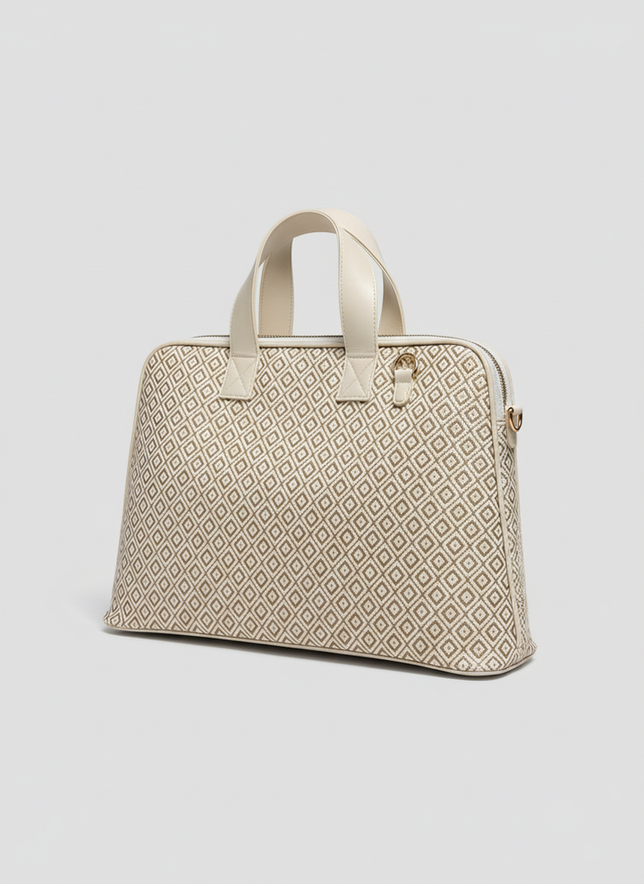 Signature Geometric Tote - Beige