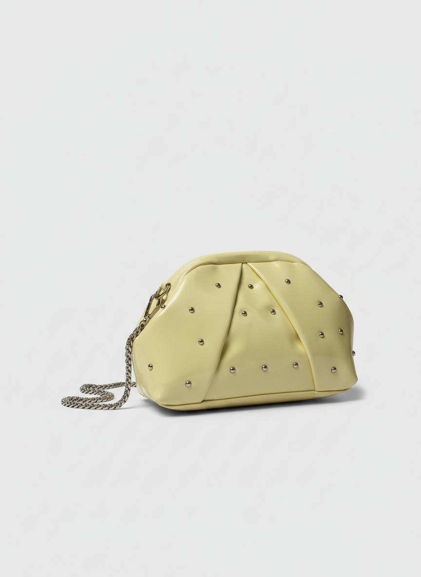 The Nova Ruched Clutch | Powder Yellow