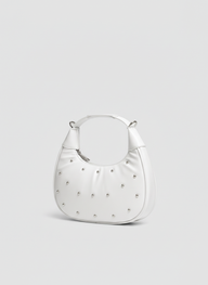 The Ivory Nova Studded Shoulder Bag | White