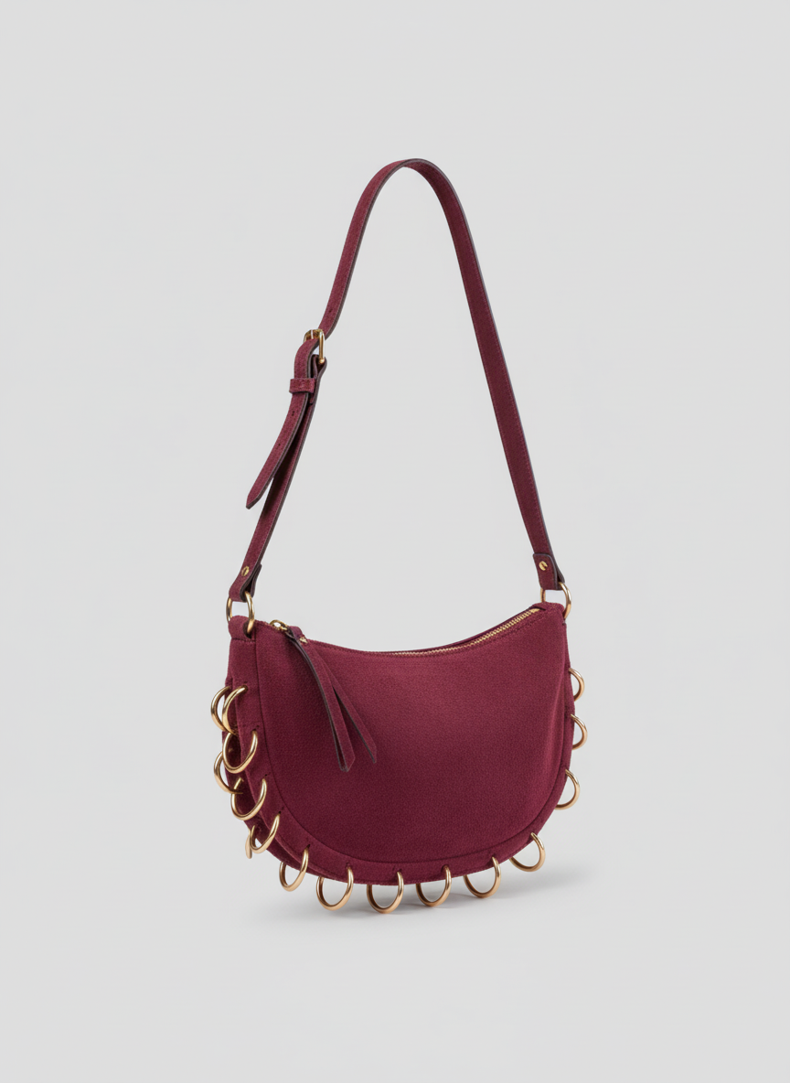 Burgundy Loop Shoulder Bag