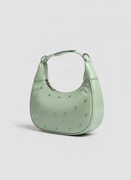 The Ivory Nova Studded Shoulder Bag | Mint Green