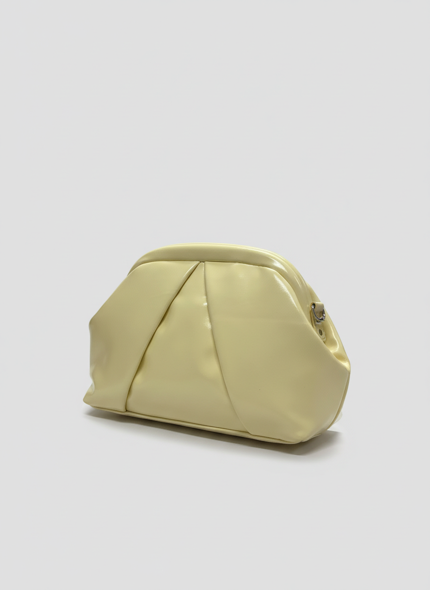 The Nova Ruched Clutch | Powder Yellow