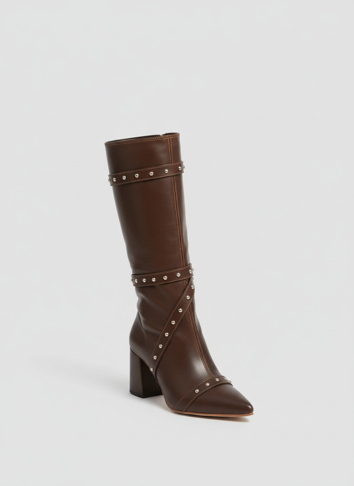 Deep Plum Voyager Knee-High Boot | Brown