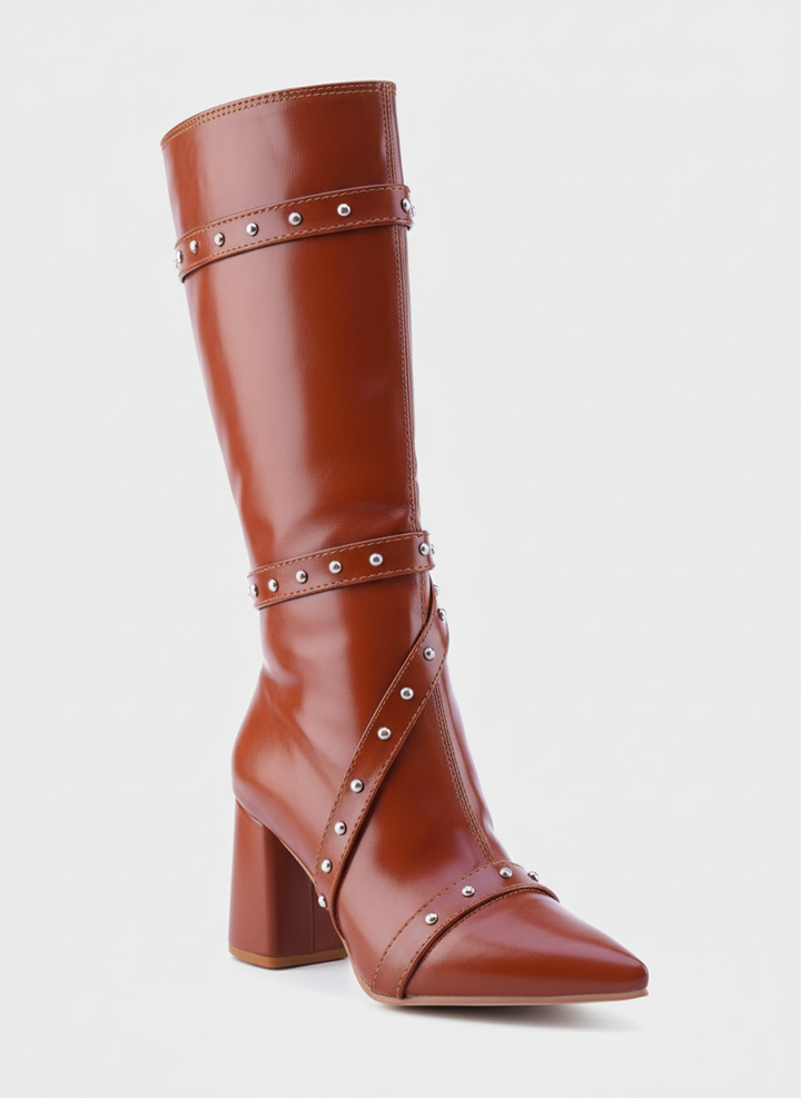 Cognac Voyager Knee-High Boot | Havane