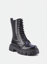 "The Riot" Studded Platform Combat Boots "black"