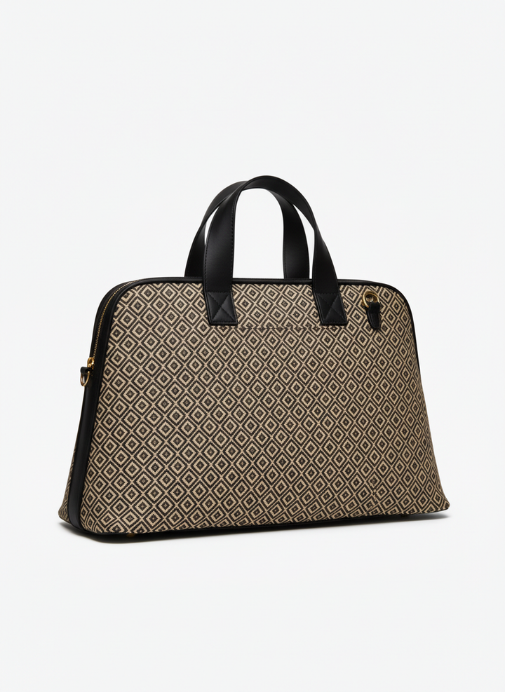 Signature Geometric Tote - Black