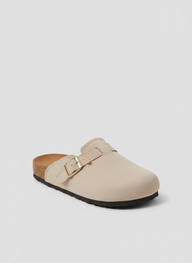 Comfy Soft Footbed Women Clogs - Beige