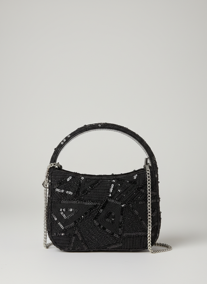 Black Diamond Beaded Mini Bag