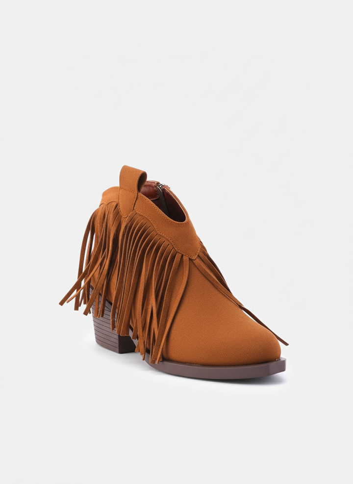 The Wild Heart Suede Ankle Booties | Camel Brown