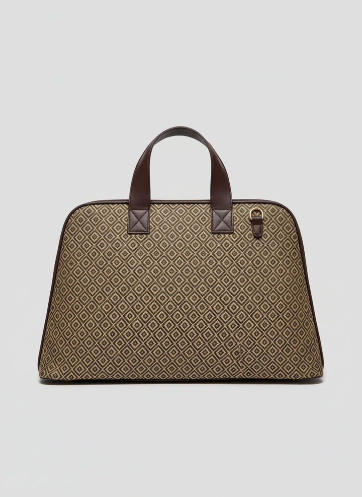 Signature Geometric Tote - Brown