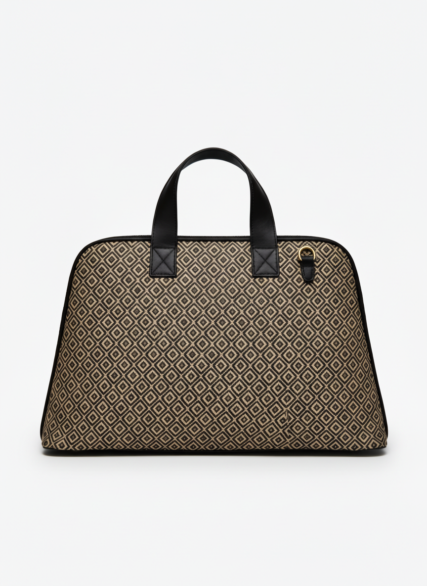 Signature Geometric Tote - Black