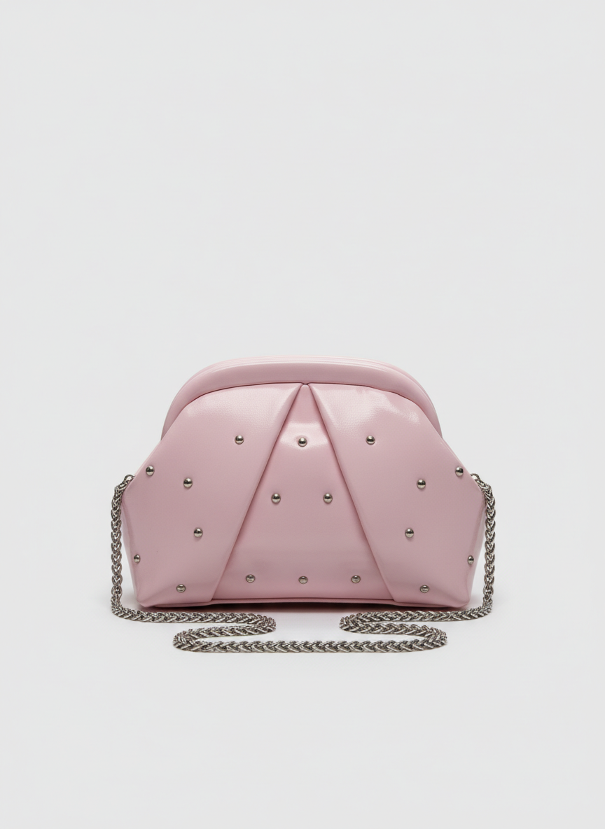 The Nova Ruched Clutch | Powder Pink
