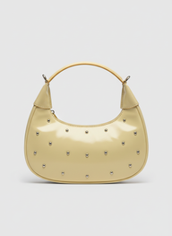 The Ivory Nova Studded Shoulder Bag | light pastel yellow