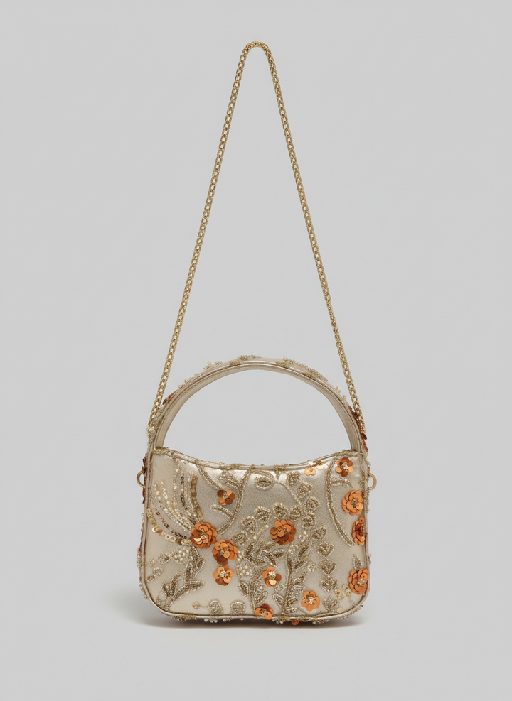 Daisy Pearl Embroidered Mini Bag