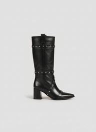 Deep Plum Voyager Knee-High Boot | Black