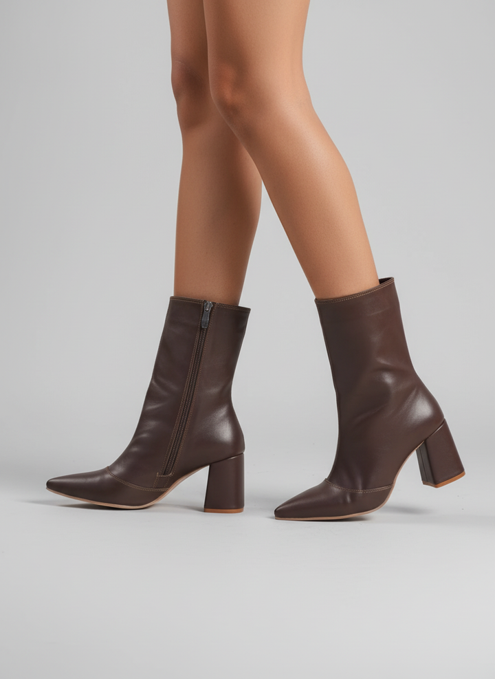 Siren Square Block Boot | Brown