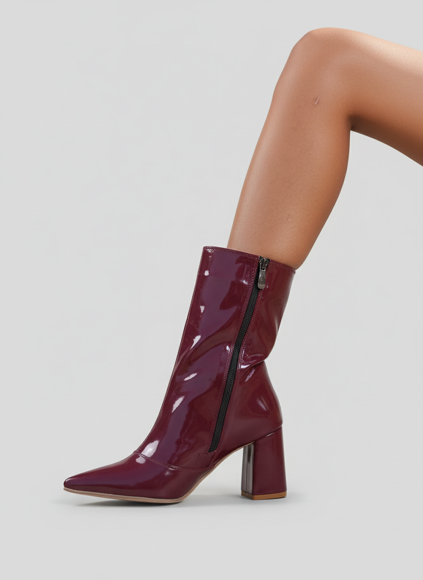 Siren Square Block Boot | Burgundy