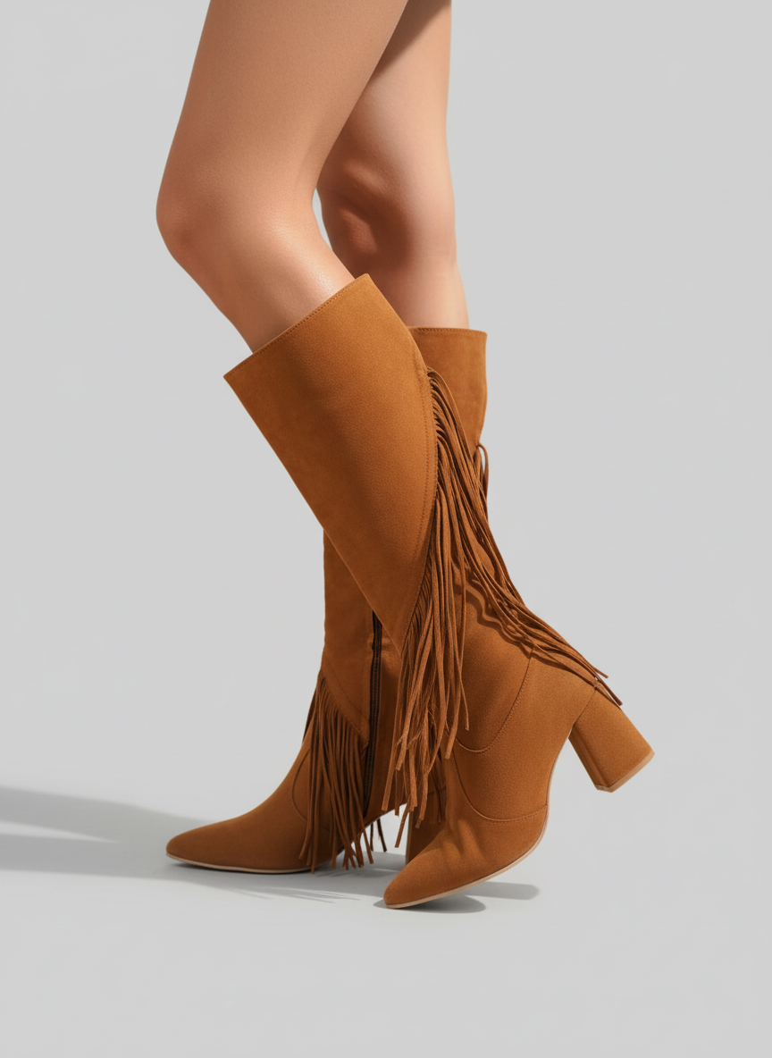 Wildheart Fringe Knee Boot| Havane