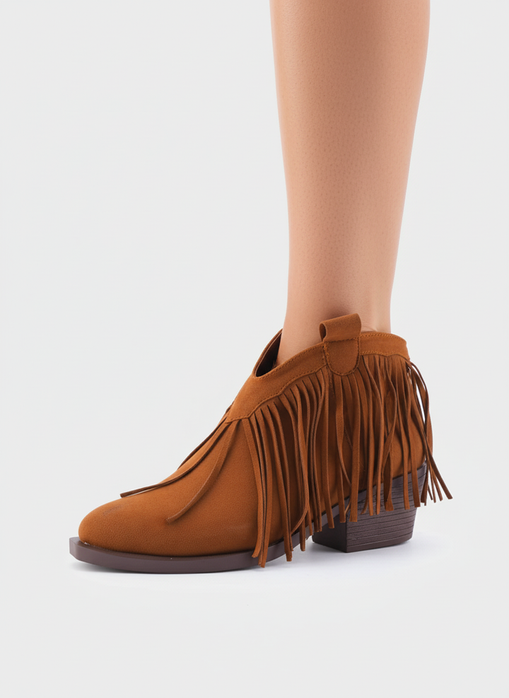 The Wild Heart Suede Ankle Booties | Camel Brown