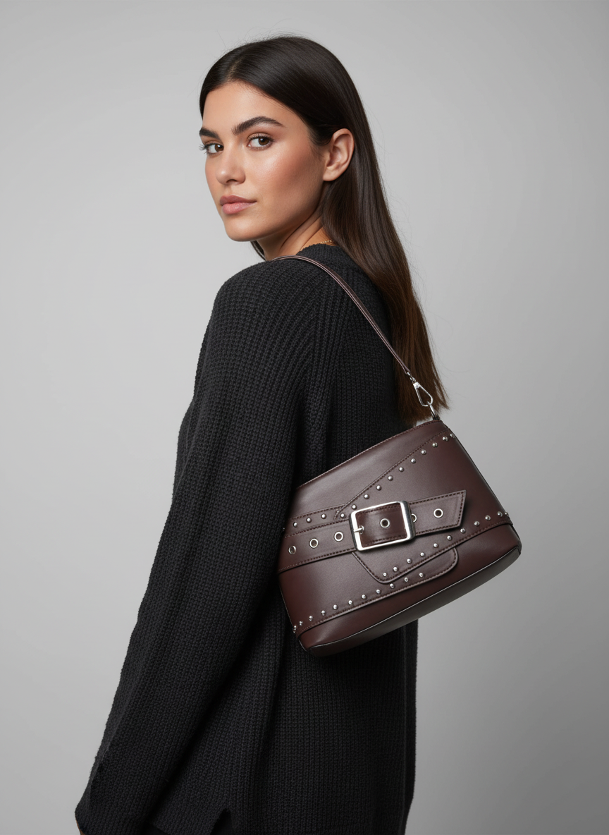 The Icon Buckle Bag - Brown