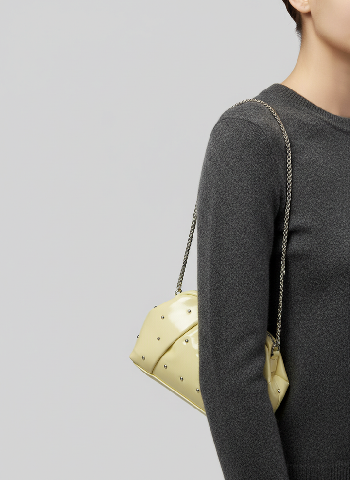 The Nova Ruched Clutch | Powder Yellow