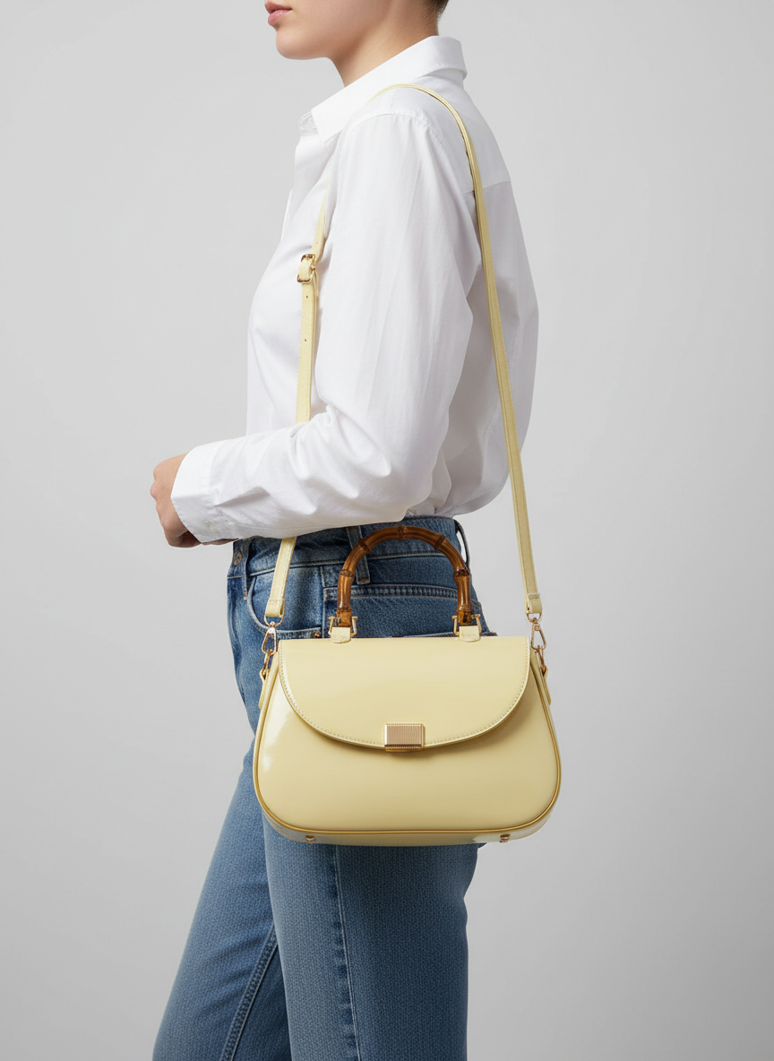 Quintessential Luxe Crossbody - light pastel yellow