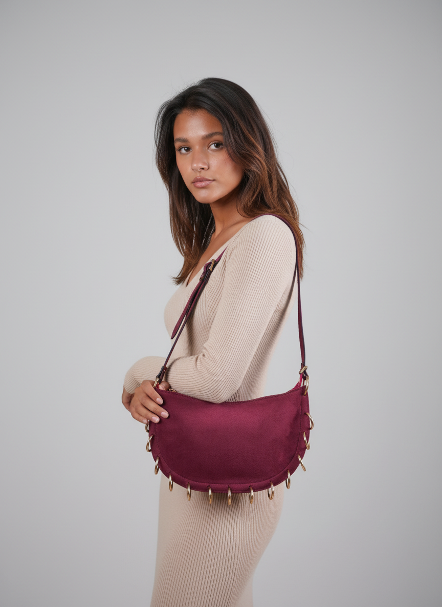 Burgundy Loop Shoulder Bag